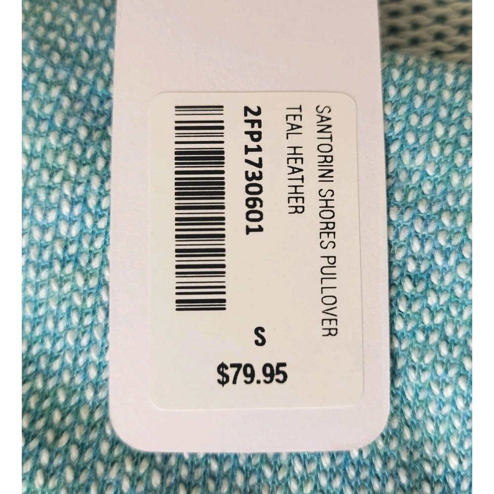 Soft Surroundings Size S NWT Santorini Shores Cowl Neck Sweater Teal Blue Terry - Picture 3 of 6